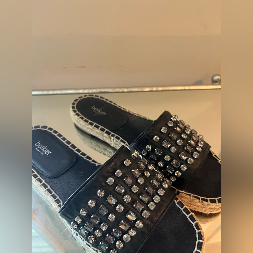 Botkier Black Crystal Embellished Sandals